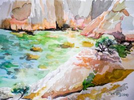 Bindernagel_Costa_Brava_Bucht_II_2017_Aquarell_32x24cm