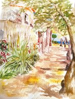 Bindernagel Cami de Ronda S_Agaro 2019 Aquarell