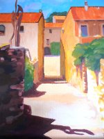 Bindernagel Gasse in Monells 2019 Acryl 40x40